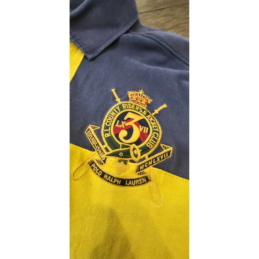 Vtg Rare Polo Ralph Lauren SWEDEN Rugby Long sleeve Shirt Size XL Stampede Pony - Picture 2 of 16